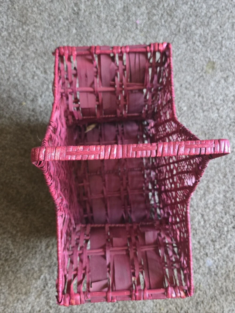 Handwoven Star-Shaped Wicker Basket- RED